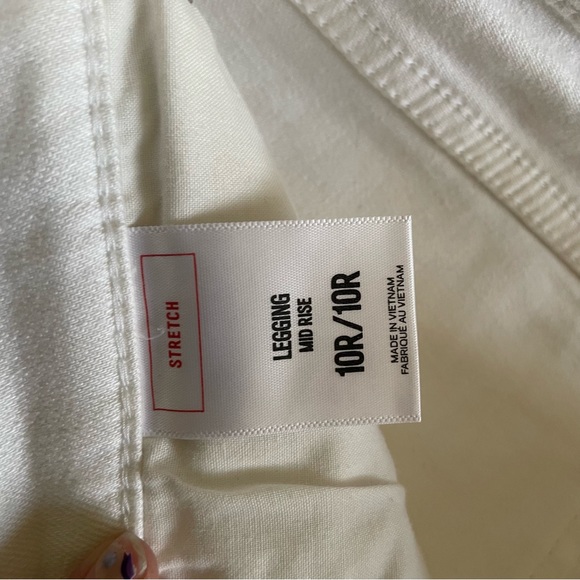 Express White Mid Rise Denim Legging Size 10 Stretch - Picture 3 of 4
